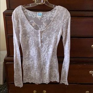 Free People see through floral long sleeve